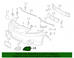 Решетка бампера правая Toyota Camry v40 10-11 рест под птф, с хромом