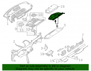Накладка передней панели нижняя пространства ног пассажира Mercedes W167 GLE 350 450 20-26