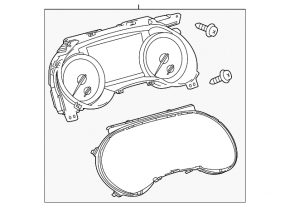 Tablou de bord Toyota Highlander 21-22, ecran de 7" pentru 8 locuri, hibrid, 194k, zgârieturi