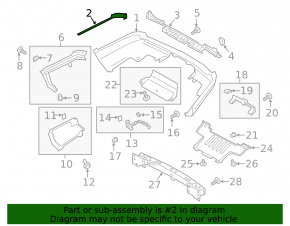 Bandă bară spate dreapta pentru Land Rover Range Rover 18-21 restilizare, gri