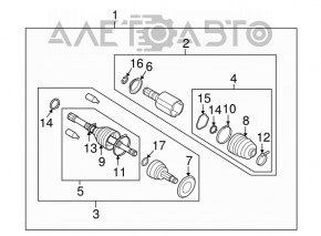 Привод полуось передняя левая Subaru b10 Tribeca