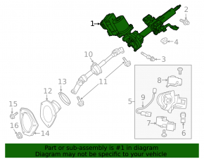 Рулевая колонка ЭУР Toyota Sienna 11-13 без start/stop