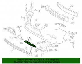 Решетка переднего бампера нижняя Lexus RX350 RX450h 13-15 рест