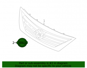 Эмблема решетки радиатора grill Nissan Versa 12-19 usa