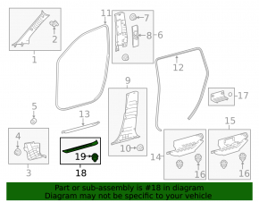 Накладка порога внешняя передняя правая Toyota Highlander 14-19 черная