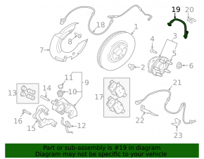 Furtun de frână față dreapta pentru Land Rover Range Rover Velar 18-26 (325mm și 349mm)