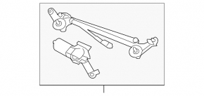 Трапеция дворников очистителя с мотором Infiniti G25 G35 G37 4d 06-15