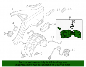 Лючок бензобака с корпусом в сборе VW Passat b8 16-19 USA