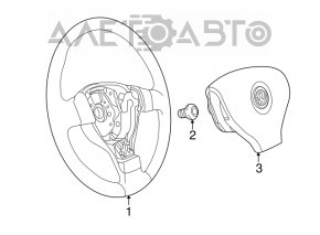 Руль голый VW Beetle 12-19 кожа черная