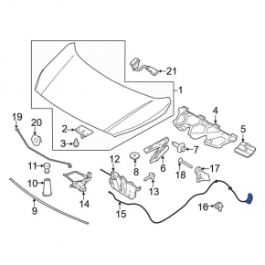 Cablu de deschidere a capotei Ford Transit Connect MK2 13-