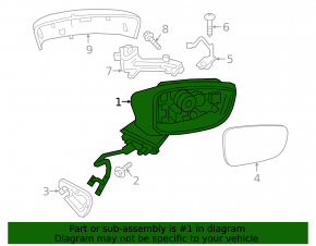 Зеркало боковое левое в сборе Mazda 6 17-21 поворотник, BSM
