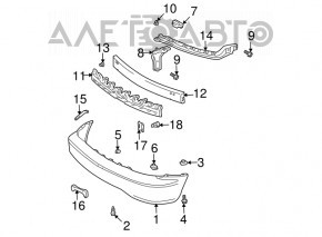 Усилитель переднего бампера Lexus RX300 98-00