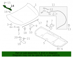 Петля капота левая Subaru XV Crosstrek 18-23