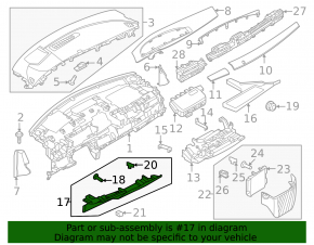 Накладка колени водителя Nissan Ariya 23-26 черная