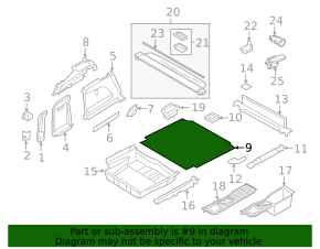 Пол багажника BMW X5 F15 14-18 черный под 2 ряда