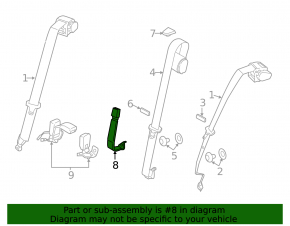 Blocare centura spate dreapta BMW 3 F30 12-18 negru