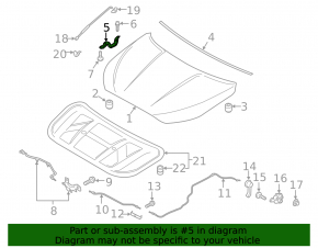 Петля капота левая Hyundai Veloster 19-22