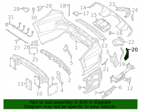 Решетка заднего бампера левая Mercedes GL-class X166 13-16 AMG pkg