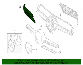 Grilă radiator dreapta jos Mercedes W167 GLE 350 24-26