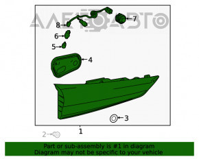 Фонарь внутренний дверь багажника правый Toyota Highlander 20-23 LED