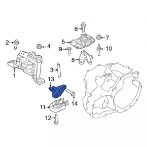 Кронштейн задней подушки двигателя Ford Focus mk3 11-18 2.0 МКПП