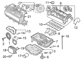 Масляный охладитель двигателя VW Jetta 19-21 1.4T