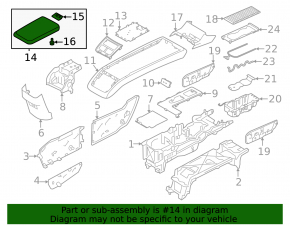 Cotieră consolă centrală Volvo XC90 25-26 tip 2, piele neagră