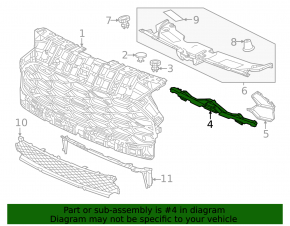 Кронштейн решетки радиатора grill Honda HR-V 23-26 EX-L, LX