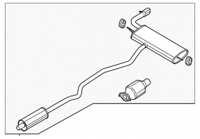 Катализатор второй Ford Fusion mk5 13-19 hybrid срезанный
