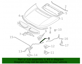 Amortizor capotă dreapta pentru Land Rover Discovery Sport 17-25