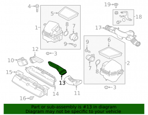 Conductă de aer de la admisia de aer Land Rover Range Rover Velar 18-20 2.0T, 3.0T, 5.0T