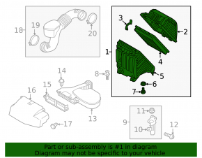 Корпус воздушного фильтра Hyundai Santa FE Sport 13-16 2.0T