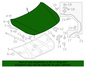 Капот голый Subaru Legacy 15-19