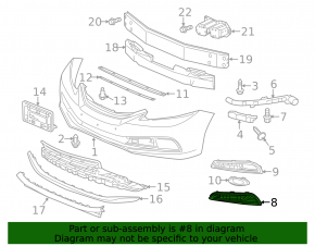 Решетка бампера левая Honda Civic 11-15 2013-15, without fog lamps