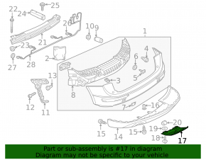Заглушка накладка бампера нижняя Audi Q5 8R 13-17
