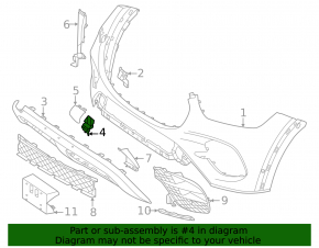 Capac cârlig remorcare bară față Mercedes W167 GLE 24-26, parte superioară