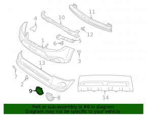 Ramă proiectoare ceață stânga pentru Subaru Forester 2009-2013, cromată