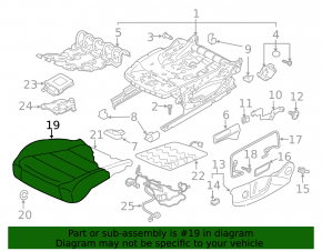 Tapițerie pernă scaun pasager VW Tiguan 22-24, piele neagră, perforată, încălzită, cutată