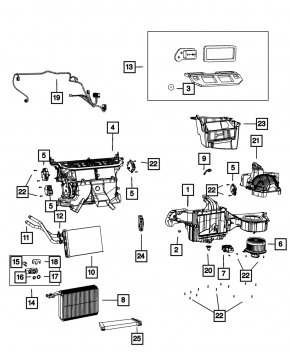 Печка в сборе Dodge Challenger 09-23 слом креп