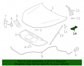 Накладка петли капота левая Lexus NX200t NX300 NX300h 15-21