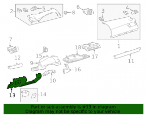 Накладка подторпедная колени водителя Toyota Camry v50 12-14 usa беж, царапины