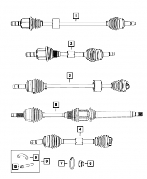 Привод полуось передняя левая Fiat 500 12-17 АКПП