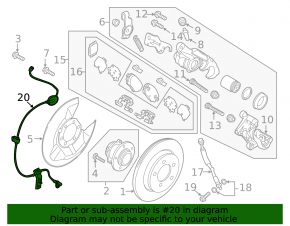 Датчик ABS задний левый Mazda 6 14-17