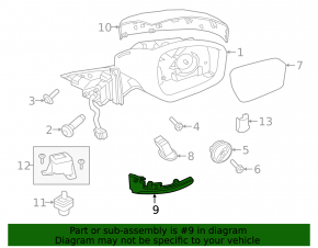 Поворотник зеркала правый Land Rover Range Rover Evoque 20-23