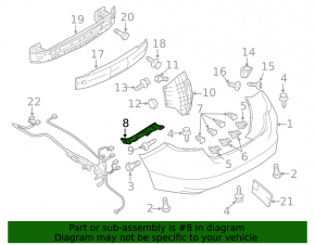 Крепление заднего бампера верхнее левое Mazda 6 09-13