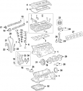Capacul blocului cilindric complet asamblat Kia Soul 14-16 1.6