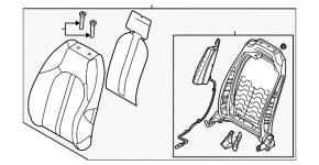 Scaun de pasager din piele pentru Hyundai Sonata 20, negru, cu insertii de material textil