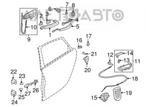 Механизм ручки двери передней правой Audi A4 B8 08-16