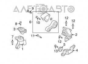 Pernele motorului stânga Mazda6 09-13 2.5