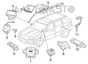 Шлейф руля Jeep Compass 11-15 без гитары и датчика поворота руля